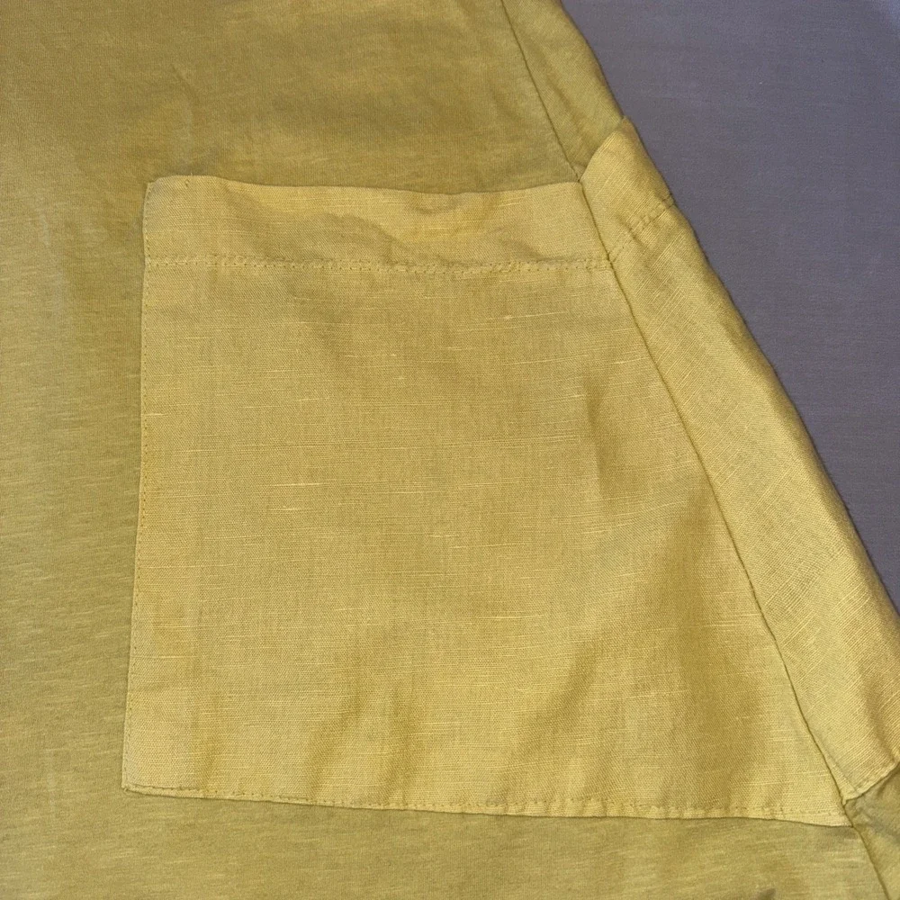 Made In Italy Midi Dress Women's Size Medium Citrine Yellow Mixed Media Boho‎